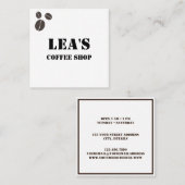 Moderne Eenvoudige Koffiewinkel Bruine Koffiebonen Vierkante Visitekaartje (Voorkant / Achterkant)