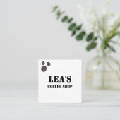 Moderne Eenvoudige Koffiewinkel Bruine Koffiebonen Vierkante Visitekaartje (Staand voorkant)
