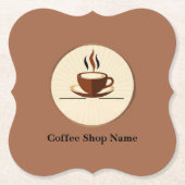 Moderne Eenvoudige Koffiewinkel Professionele Shop Kartonnen Onderzetters (Voorkant)