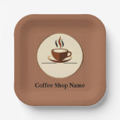 Moderne Eenvoudige Koffiewinkel Professionele Shop Papieren Bordje (Voorkant)