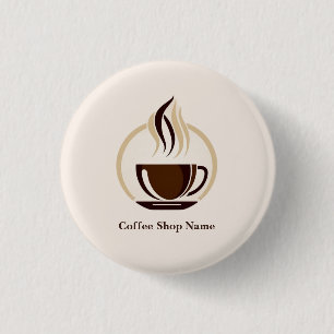 Moderne Eenvoudige Koffiewinkel Professionele Shop Ronde Button 3,2 Cm