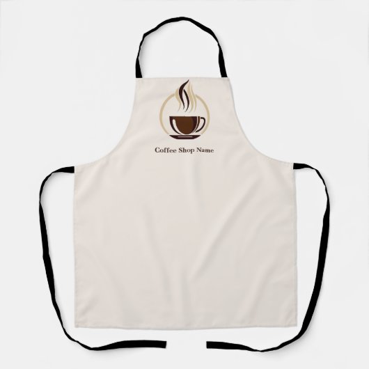 Moderne Eenvoudige Koffiewinkel Professionele Shop Schort (Voorkant)