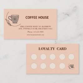 Moderne eenvoudige koffiezaak loyaliteitskaart visitekaartje