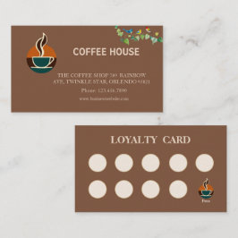 Moderne eenvoudige koffiezaak loyaliteitskaart visitekaartje