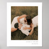 Moderne Eenvoudige Koppel Foto & Aangepaste Namen Poster (Voorkant)
