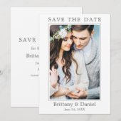 Moderne Eenvoudige Koppel Foto Save The Date (Voorkant / Achterkant)