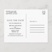 Moderne eenvoudige koppeling met de datum opslaan briefkaart (Achterkant)