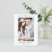 Moderne eenvoudige koppeling met de datum opslaan briefkaart (Staand voorkant)