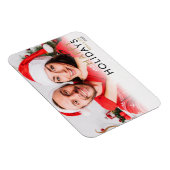 Moderne Eenvoudige Koppels Foto Kerstvakantie Magneet (Rechterzijde)