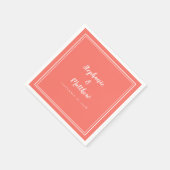 Moderne, eenvoudige Koraalbruine bruiloft Servet (Hoek)