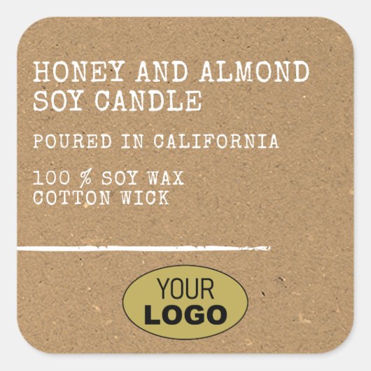 Moderne eenvoudige Kraft Paper Brown-Sjabloon voor Vierkante Sticker (Voorkant)