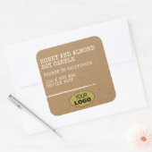 Moderne eenvoudige Kraft Paper Brown-Sjabloon voor Vierkante Sticker (Envelop)