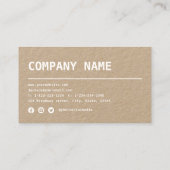 Moderne eenvoudige kraft professional visitekaartje (Achterkant)