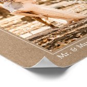 Moderne Eenvoudige Kraft Stijl Trouwfoto Poster (Hoek)