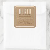 Moderne eenvoudige kraftpapier, etiketten met brui (Tas)