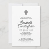 Moderne eenvoudige  kruiswoordbegrafenis kaart (Voorkant)