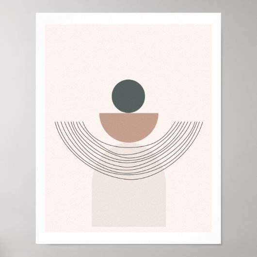 Moderne Eenvoudige Kunst in aardtoonsoorten Poster (Voorkant)