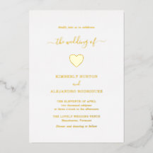 Moderne Eenvoudige Kute Heart Elegant Gold Wedding