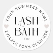 Moderne Eenvoudige Lash Bath Faux Extensions Shamp Ronde Sticker (Voorkant)