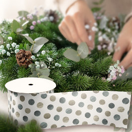 Moderne eenvoudige Latijnse zilverpolaire dots Satijnen Lint