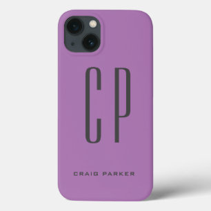 Moderne eenvoudige lavendel voor monogram Case-Mate iPhone case