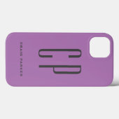 Moderne eenvoudige lavendel voor monogram Case-Mate iPhone case (Achterkant (horizontaal))