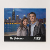 Moderne Eenvoudige Legpuzzel voor Koppel Foto (Horizontaal)