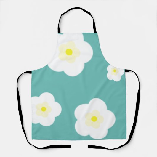Moderne Eenvoudige lente Daisy bloemen gradiënt Schort (Voorkant)