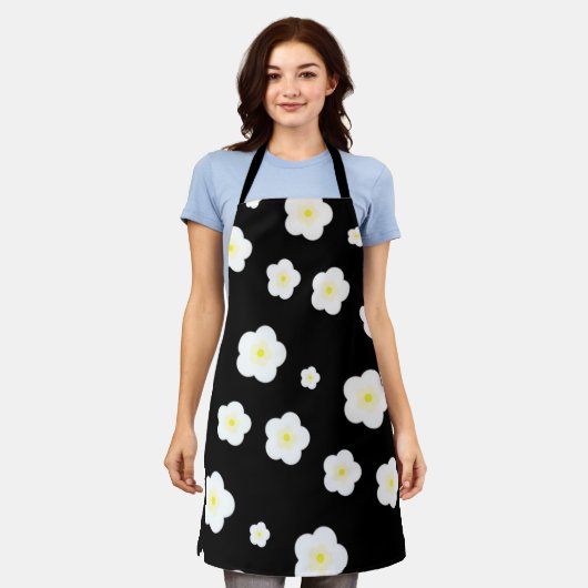 Moderne Eenvoudige lente Daisy bloemen gradiënt Schort (Gedragen)