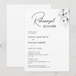 Moderne Eenvoudige Lente Magnolia repesal Dinner Kaart