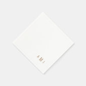 Moderne eenvoudige lettertypesubbele gouden monogr servet (Hoek)