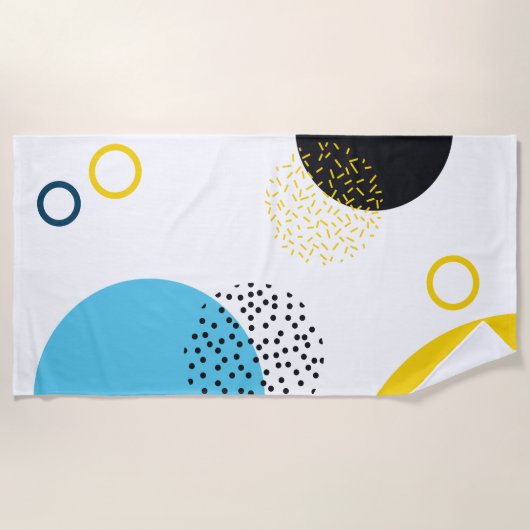 Moderne, eenvoudige, leuke, memphis stijl geometri strandlaken (Voorkant)