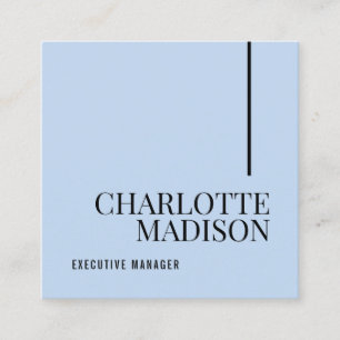 Moderne Eenvoudige Lichtblauwe Effen Minimalistisc Vierkante Visitekaartje