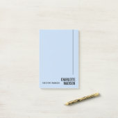 Moderne Eenvoudige Lichtblauwe Minimalistische Eig Post-it® Notes (Op bureau)