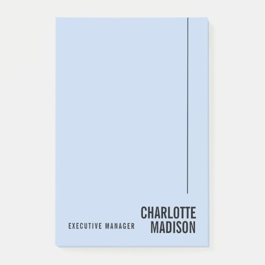 Moderne Eenvoudige Lichtblauwe Minimalistische Eig Post-it® Notes (Voorkant)