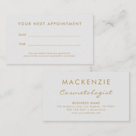 Moderne eenvoudige lichtgrijze salon afsprakenkaartje