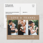 Moderne Eenvoudige Liefde Dank 3 Foto Trouw Kraft Briefkaart (Voorkant / Achterkant)