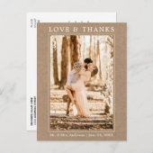 Moderne Eenvoudige Liefde Dank Foto Trouw Kraft Briefkaart (Voorkant / Achterkant)