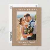 Moderne Eenvoudige Liefde Dank Foto Trouw Kraft Briefkaart (Voorkant / Achterkant)