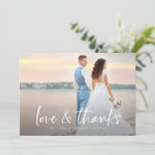 Moderne Eenvoudige Liefde en Bedankt 2 Fotobruilof (Staand voorkant)