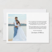 Moderne Eenvoudige Liefde en Bedankt 2 Fotobruilof (Achterkant)