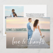 Moderne Eenvoudige Liefde en Bedankt 2 Fotobruilof (Voorkant / Achterkant)