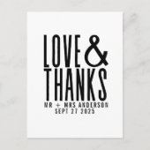 Moderne Eenvoudige liefde en Bedankt Bedankt voor  Briefkaart (Voorkant)