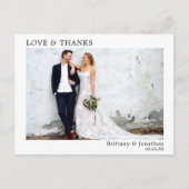 Moderne, eenvoudige liefde en Bedankt bruiloft Briefkaart (Voorkant)