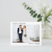 Moderne, eenvoudige liefde en Bedankt bruiloft Briefkaart (Staand voorkant)