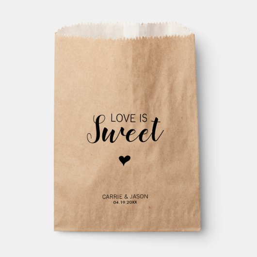 Moderne Eenvoudige Liefde is Sweet Heart Wedding T Bedankzakje (Voorkant)