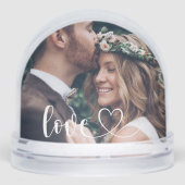 Moderne Eenvoudige Liefde Script Foto Sneeuwbol (Voorkant)