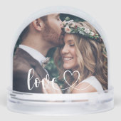 Moderne Eenvoudige Liefde Script Foto Sneeuwbol (Achterkant)