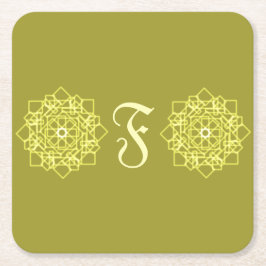 Moderne Eenvoudige lijn strepen bloemenmonogram na Kartonnen Onderzetters