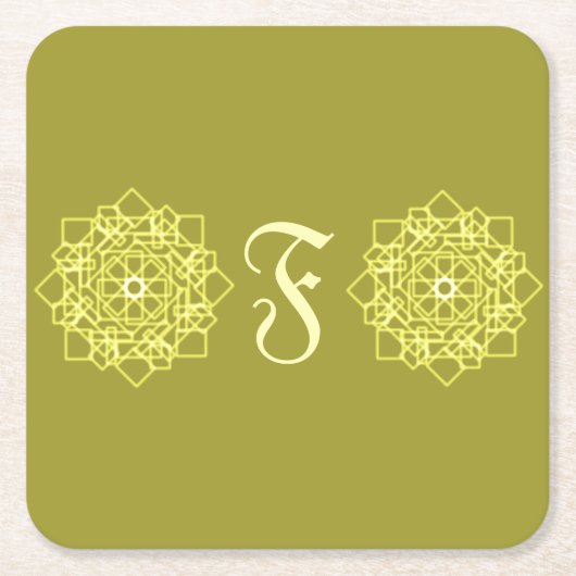 Moderne Eenvoudige lijn strepen bloemenmonogram na Kartonnen Onderzetters (Voorkant)